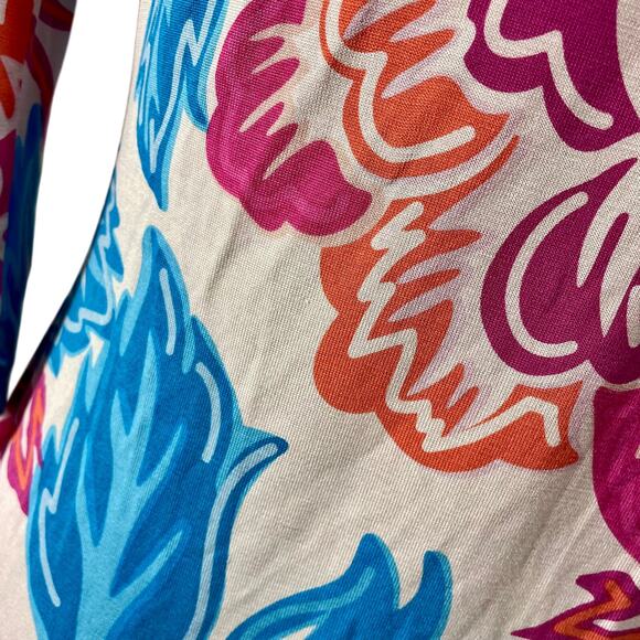 Diane Von Furstenberg Kaden Silk Blue Pink Floral Mini Dress 3/4 Sleeve Size 6 - Picture 8 of 10